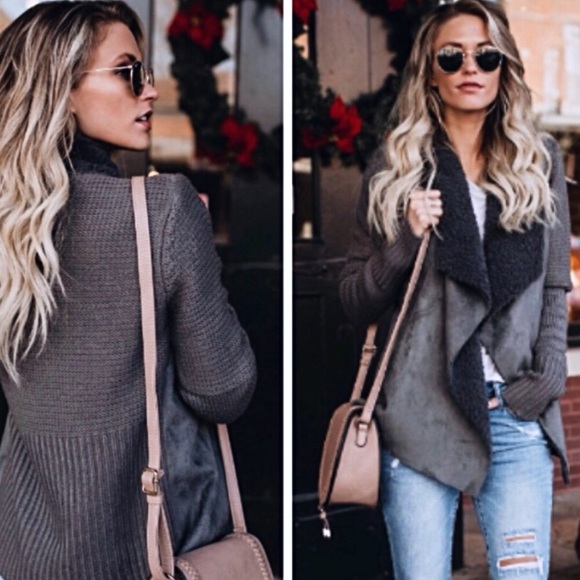 Faux Suede shearling jacket - Picture 2 of 5